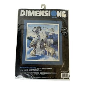 Dimensions 'Northern Dignity' Crewel Embroidery Kit Winter Wildlife print New